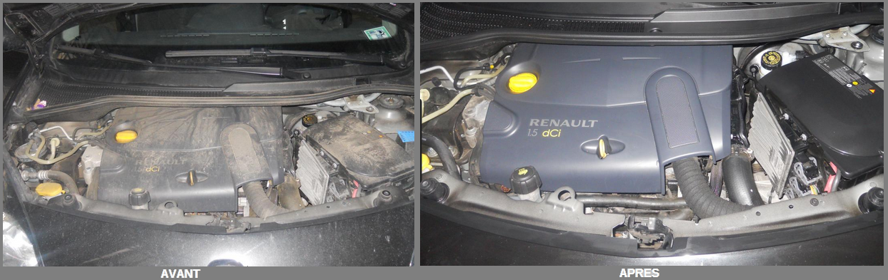Nettoyage du moteur d'un véhicule